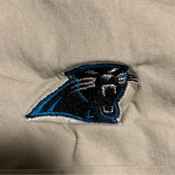Vintage CSA XL Carolina Panther Embroidered Logo Cream Beige Long Sleeve Cotton - Picture 5 of 10